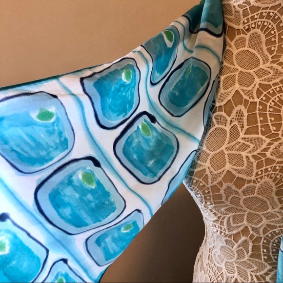 Vintage 1980’s’s Designer Jan Gipple Silk oblong scarf blue and white tones - Picture 3 of 12